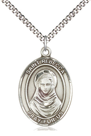 Pewter Saint Rebecca Medal Catholic Jewelry Engraved Catholic Saint Jewelry