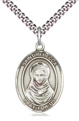 Sterling Silver Saint Rebecca Medal Catholic Jewelry Engraved Catholic Saint Jewelry