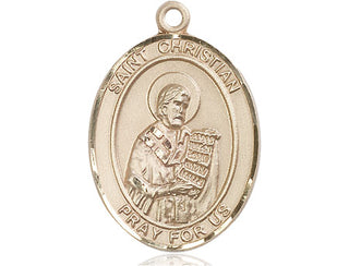 14kt Gold Filled Saint Christian Demosthenes Medal Engraved Catholic Saint Jewelry