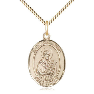 14kt Gold Filled Saint Christian Demosthenes Medal Catholic Jewelry Engraved Catholic Saint Jewelry