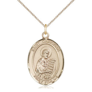 14kt Gold Filled Saint Christian Demosthenes Medal Catholic Jewelry Engraved Catholic Saint Jewelry