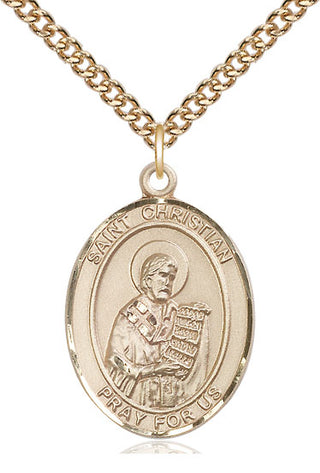 14kt Gold Filled Saint Christian Demosthenes Medal Catholic Jewelry Engraved Catholic Saint Jewelry