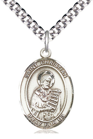 Sterling Silver Saint Christian Demosthenes Medal Catholic Jewelry Engraved Catholic Saint Jewelry