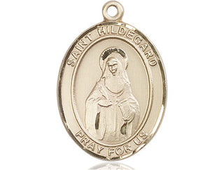 14kt Gold Filled Saint Hildegard von Bingen Medal Engraved Catholic Saint Jewelry