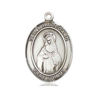 Pewter Saint Hildegard von Bingen Medal Engraved Catholic Saint Jewelry