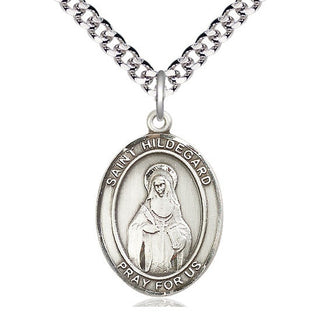 Pewter Saint Hildegard von Bingen Medal Catholic Jewelry Engraved Catholic Saint Jewelry