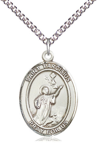 Sterling Silver Saint Tarcisius Medal Catholic Jewelry Engraved Catholic Saint Jewelry