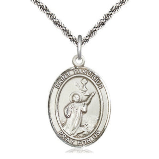 Sterling Silver Saint Tarcisius Medal Catholic Jewelry Engraved Catholic Saint Jewelry