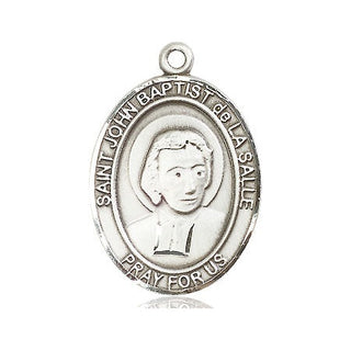 Pewter Saint John Baptist de la Salle Medal Engraved Catholic Saint Jewelry