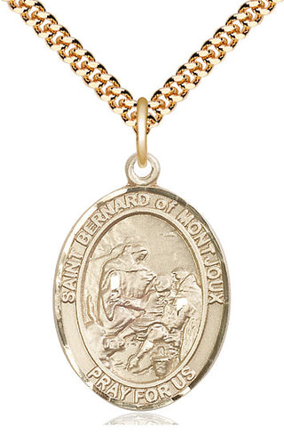 14kt Gold Filled Saint Bernard of Montjoux Medal Catholic Jewelry Engraved Catholic Saint Jewelry