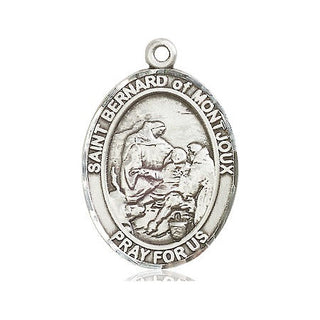 Pewter Saint Bernard of Montjoux Medal Engraved Catholic Saint Jewelry