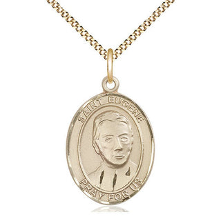 14kt Gold Filled Saint Eugene de Mazenod Medal Catholic Jewelry Engraved Catholic Saint Jewelry