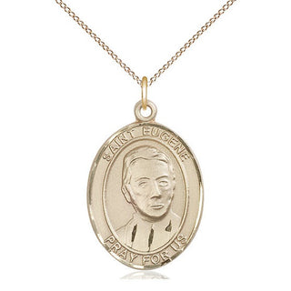 14kt Gold Filled Saint Eugene de Mazenod Medal Catholic Jewelry Engraved Catholic Saint Jewelry