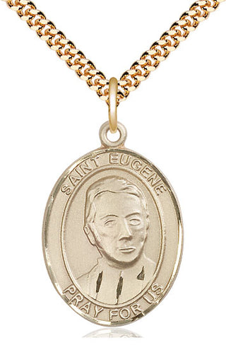 14kt Gold Filled Saint Eugene de Mazenod Medal Catholic Jewelry Engraved Catholic Saint Jewelry