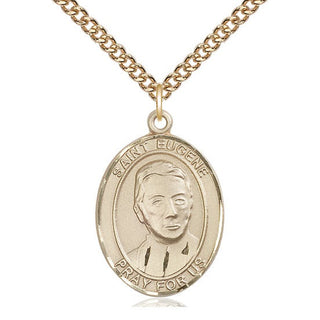 14kt Gold Saint Eugene de Mazenod Medal Engraved Catholic Saint Jewelry
