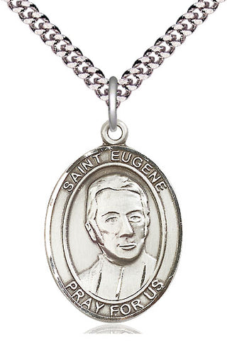 Sterling Silver Saint Eugene de Mazenod Medal Catholic Jewelry Engraved Catholic Saint Jewelry