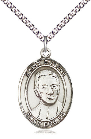 Sterling Silver Saint Eugene de Mazenod Medal Catholic Jewelry Engraved Catholic Saint Jewelry