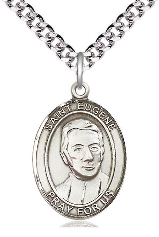 Sterling Silver Saint Eugene de Mazenod Medal Catholic Jewelry Engraved Catholic Saint Jewelry
