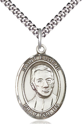 Sterling Silver Saint Eugene de Mazenod Medal Catholic Jewelry Engraved Catholic Saint Jewelry