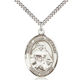 Pewter Saint Julia Billiart Medal Catholic Jewelry Engraved Catholic Saint Jewelry