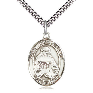Pewter Saint Julia Billiart Medal Catholic Jewelry Engraved Catholic Saint Jewelry