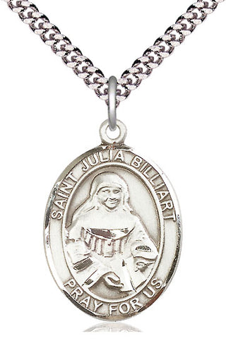 Sterling Silver Saint Julia Billiart Medal Catholic Jewelry Engraved Catholic Saint Jewelry