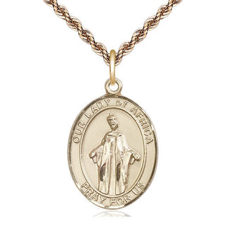14kt Gold Our Lady of Africa Medal Engraved Catholic Saint Jewelry