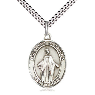 Sterling Silver Our Lady of Africa Medal Catholic Jewelry Engraved Catholic Saint Jewelry