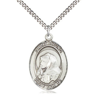 Pewter Saint Bruno Medal Catholic Jewelry Engraved Catholic Saint Jewelry