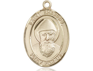 14kt Gold Filled Saint Sharbel Medal Engraved Catholic Saint Jewelry