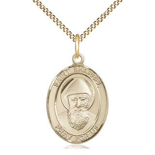 14kt Gold Filled Saint Sharbel Medal Catholic Jewelry Engraved Catholic Saint Jewelry