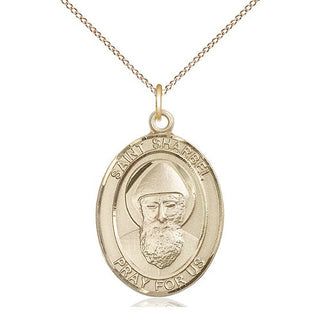 14kt Gold Filled Saint Sharbel Medal Catholic Jewelry Engraved Catholic Saint Jewelry
