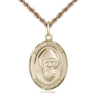 14kt Gold Filled Saint Sharbel Medal Catholic Jewelry Engraved Catholic Saint Jewelry