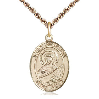 14kt Gold Filled Saint Perpetua Medal Catholic Jewelry Engraved Catholic Saint Jewelry