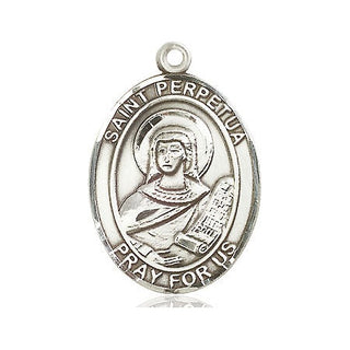 Sterling Silver Saint Perpetua Medal Catholic Jewelry Engraved Catholic Saint Jewelry