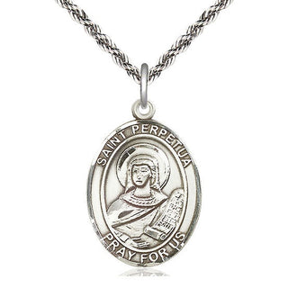 Sterling Silver Saint Perpetua Medal Catholic Jewelry Engraved Catholic Saint Jewelry
