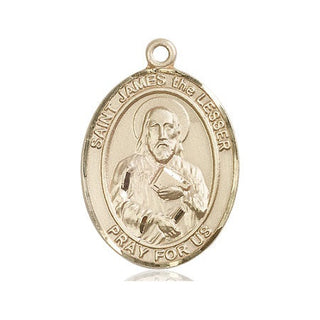 14kt Gold Filled Saint James the Lesser Medal Engraved Catholic Saint Jewelry