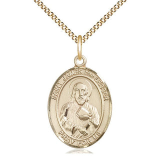 14kt Gold Filled Saint James the Lesser Medal Catholic Jewelry Engraved Catholic Saint Jewelry