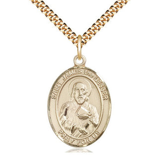 14kt Gold Filled Saint James the Lesser Medal Catholic Jewelry Engraved Catholic Saint Jewelry