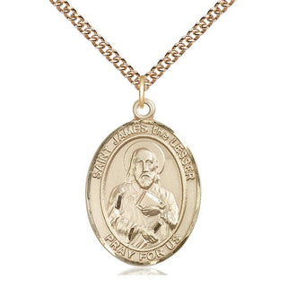 14kt Gold Filled Saint James the Lesser Medal Catholic Jewelry Engraved Catholic Saint Jewelry