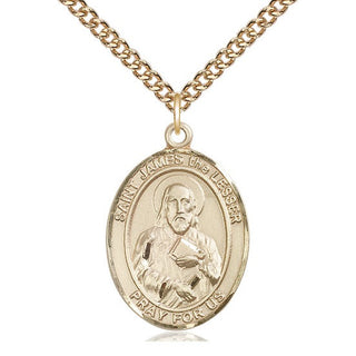 14kt Gold Filled Saint James the Lesser Medal Catholic Jewelry Engraved Catholic Saint Jewelry