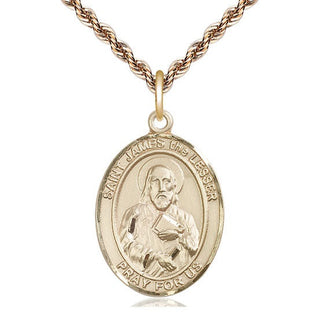 14kt Gold Filled Saint James the Lesser Medal Catholic Jewelry Engraved Catholic Saint Jewelry