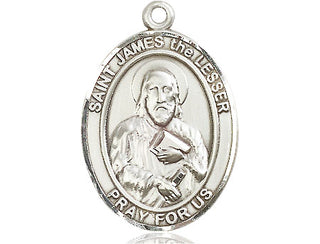 Pewter Saint James the Lesser Medal Engraved Catholic Saint Jewelry