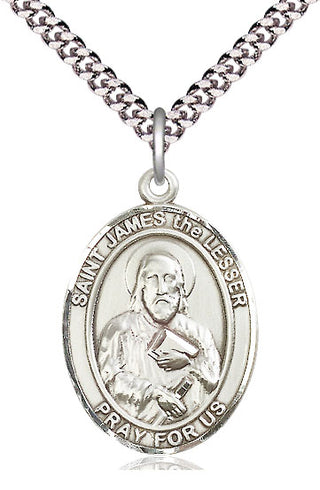Sterling Silver Saint James the Lesser Medal Catholic Jewelry Engraved Catholic Saint Jewelry