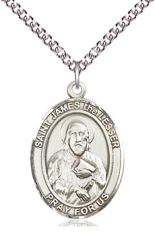 Sterling Silver Saint James the Lesser Medal Catholic Jewelry Engraved Catholic Saint Jewelry
