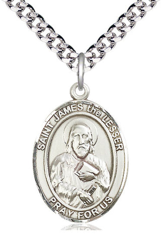 Sterling Silver Saint James the Lesser Medal Catholic Jewelry Engraved Catholic Saint Jewelry