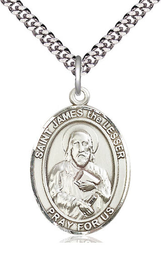Sterling Silver Saint James the Lesser Medal Catholic Jewelry Engraved Catholic Saint Jewelry