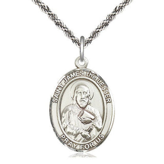 Sterling Silver Saint James the Lesser Medal Catholic Jewelry Engraved Catholic Saint Jewelry