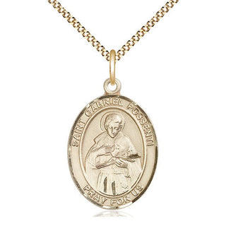 14kt Gold Filled Saint Gabriel Possenti Medal Catholic Jewelry Engraved Catholic Saint Jewelry