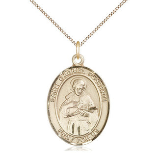 14kt Gold Filled Saint Gabriel Possenti Medal Catholic Jewelry Engraved Catholic Saint Jewelry